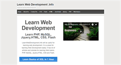 Desktop Screenshot of learnwebdevelopment.info